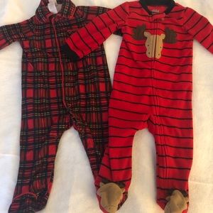 2 Baby 6-9 Month Footed One Pieces
